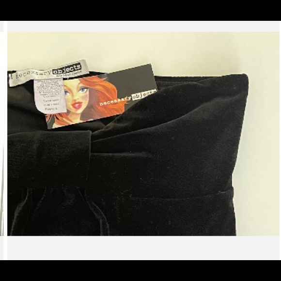 Vintage Necessary Objects Womens Tube Blouse Black like Velvet 80s Stretch S - Picture 5 of 6